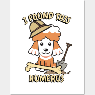 Funny poodle is an archaeologist Posters and Art